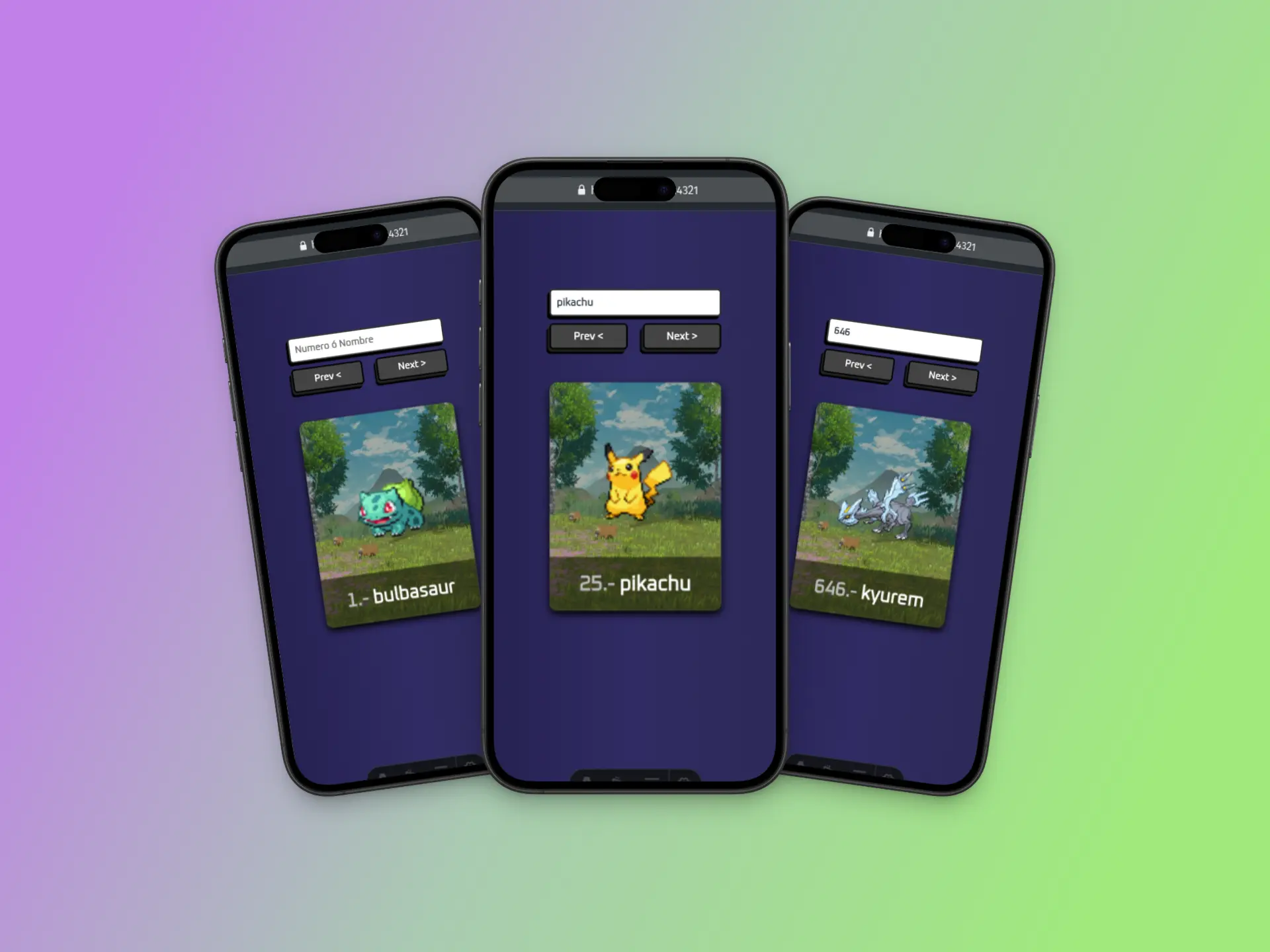 Captura de pantalla del proyecto Pokedex